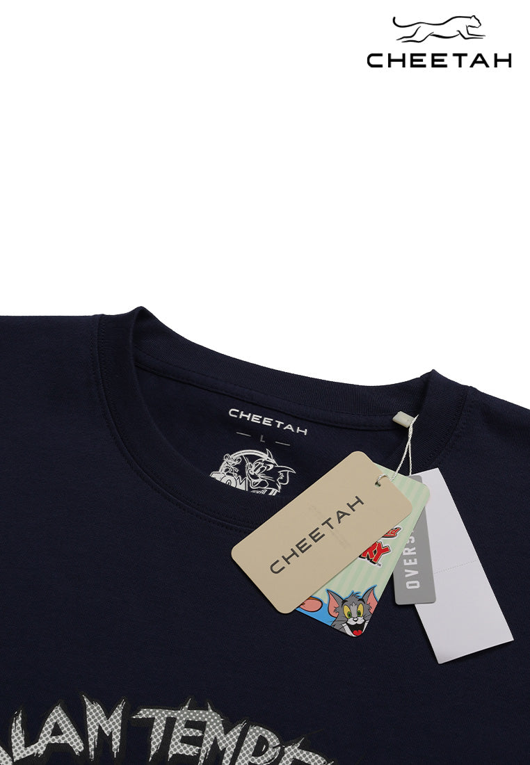 Cheetah Men Tom And Jerry HRY Oversized Round Neck Short Sleeve Tee - 900958