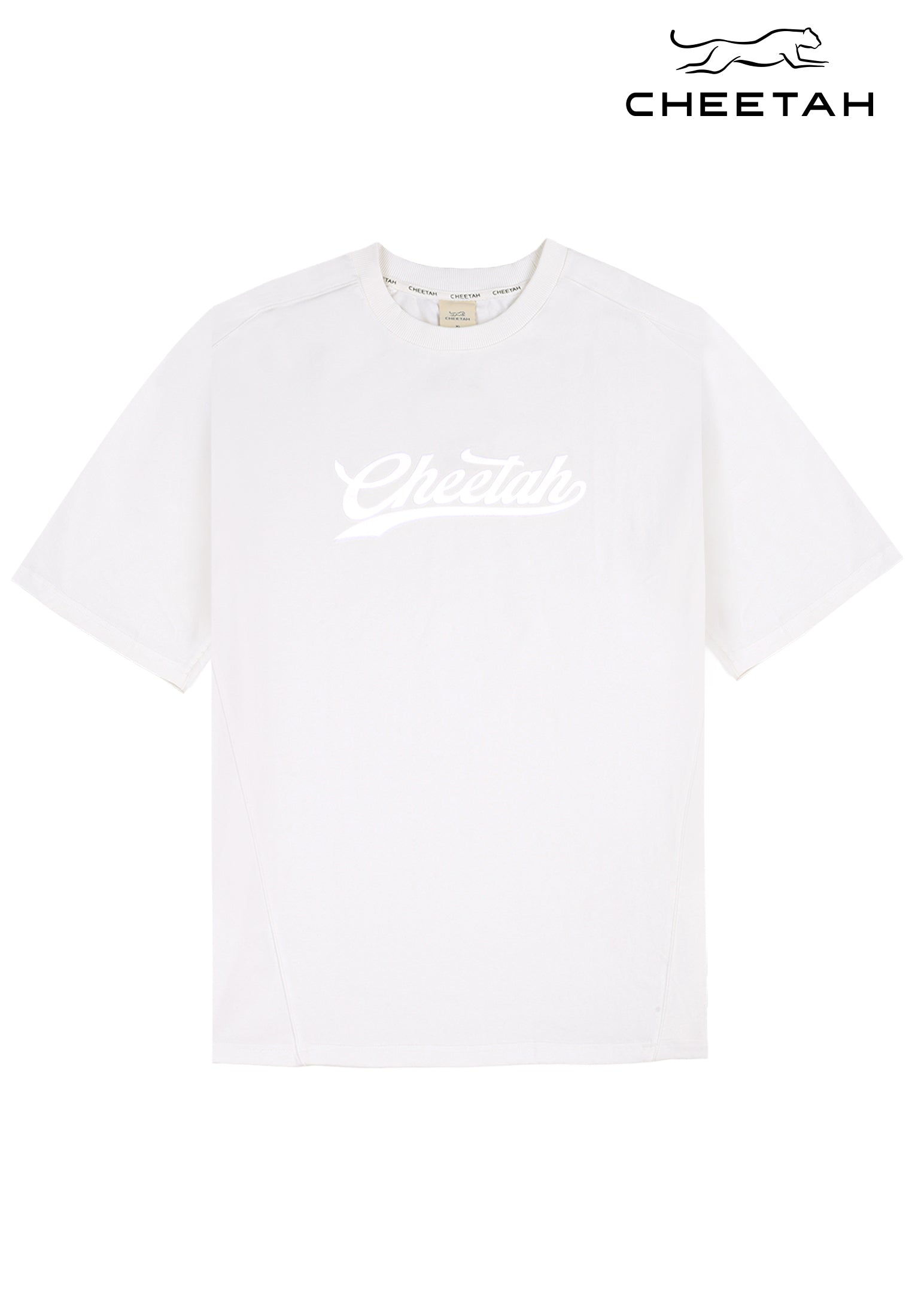 Cheetah Men Baju-T Lelaki Lengan Pendek Oversaiz Printed with Cut & Sew Round Neck Cotton Blend – 900972