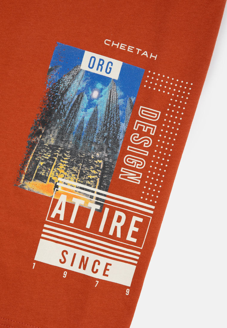 Cheetah Men Graphic Regular Fit  Short Sleeve T-Shirt - 99412