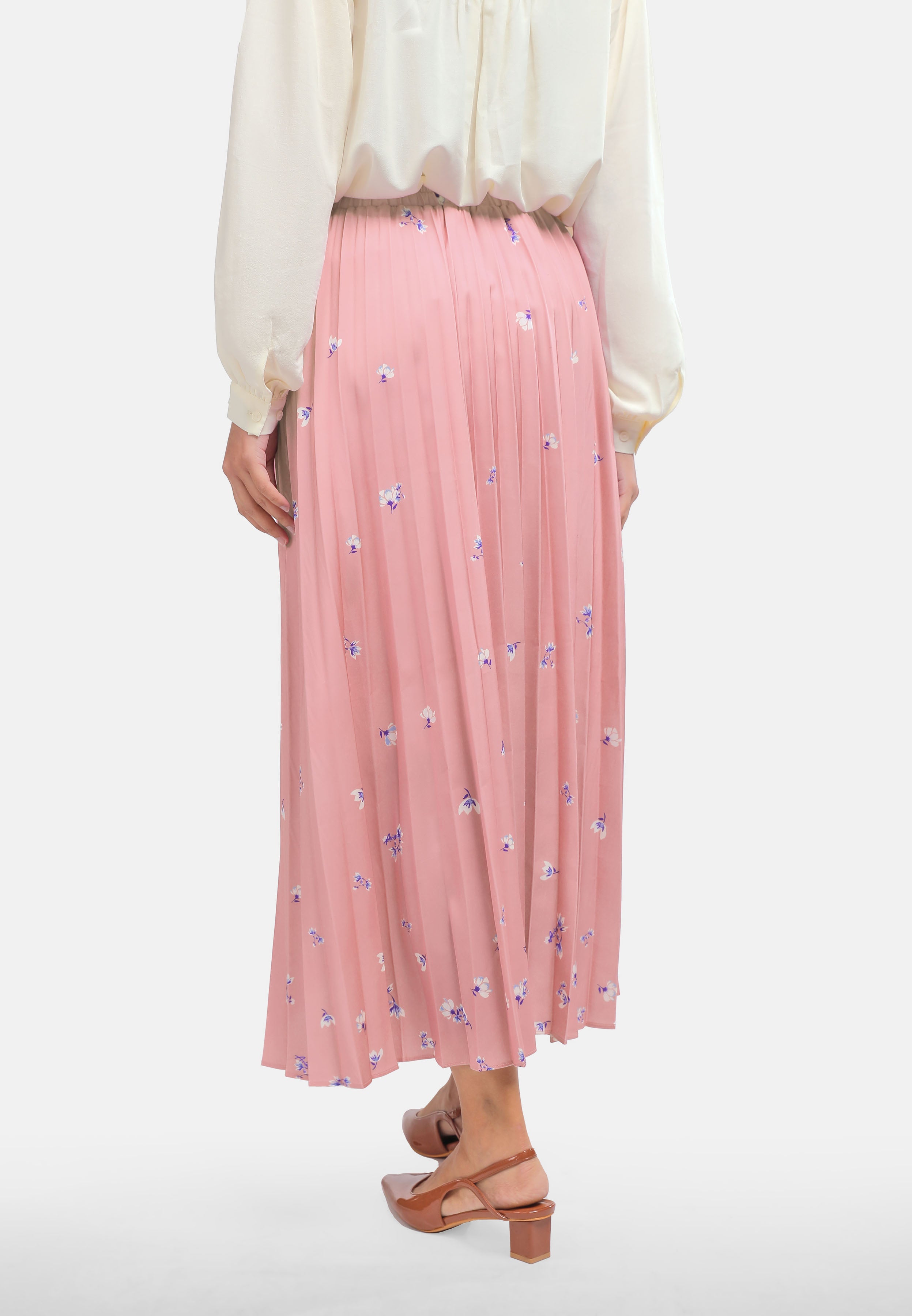 Arissa Women Relaxed Fit Polyester Pleated Prints Long Skirt MDE - ARS-12058
