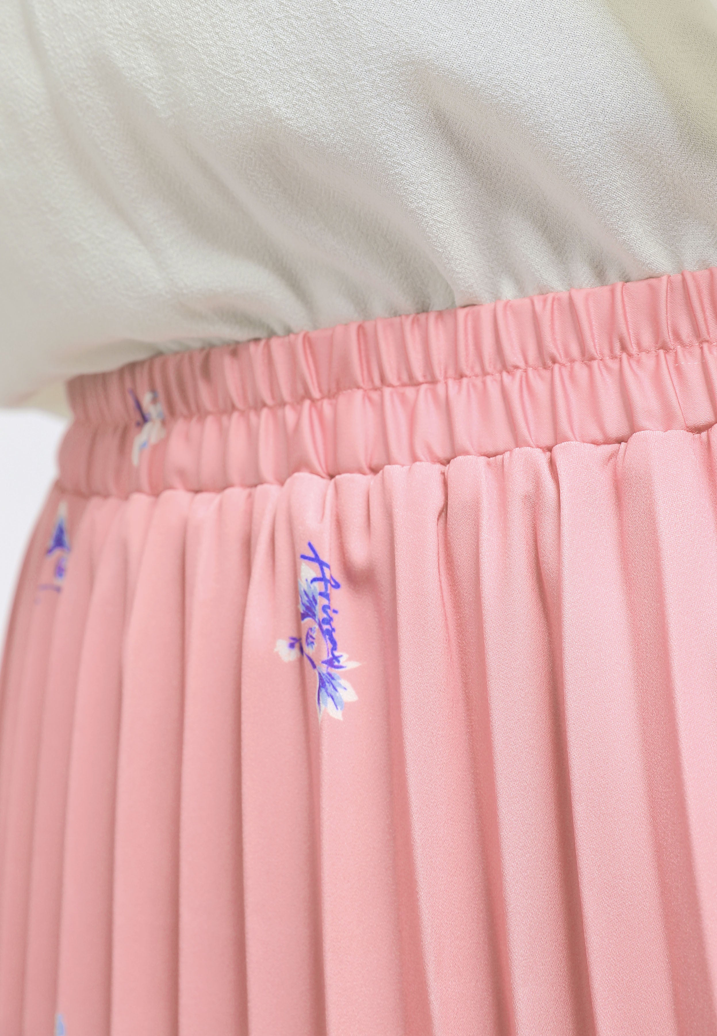 Arissa Women Relaxed Fit Polyester Pleated Prints Long Skirt MDE - ARS-12058