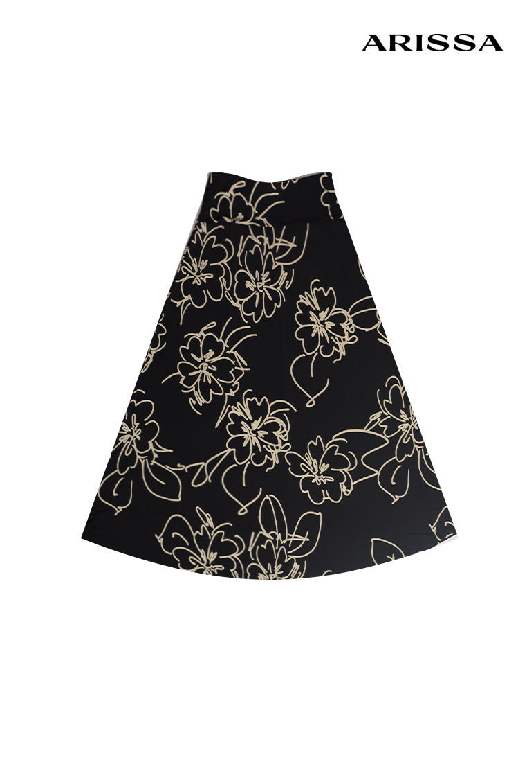 Arissa Fancy Knit Flared Prints Skirt - ARS-12130