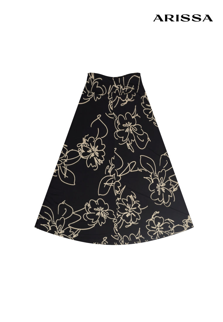 Arissa Fancy Knit Flared Prints Skirt - ARS-12130