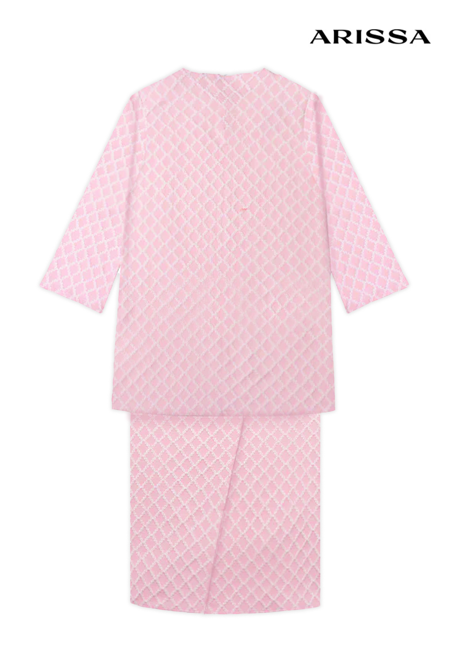 Arissa Women Loose Fit Textured Shine Woven Long Kurung With Front Overlapped Skirt - ARS-18150