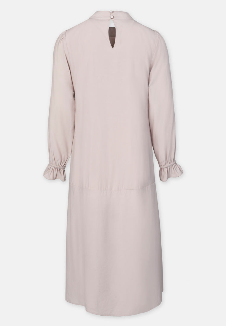 Arissa Long Puff Sleeve Midi Dress - ARS-19200