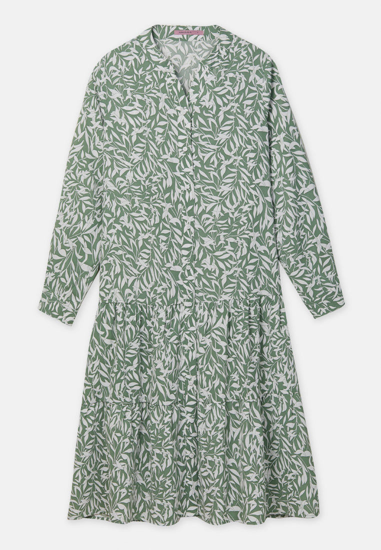 Arissa Long Sleeve Midi Tiered Dress - ARS-19202 (MD3)