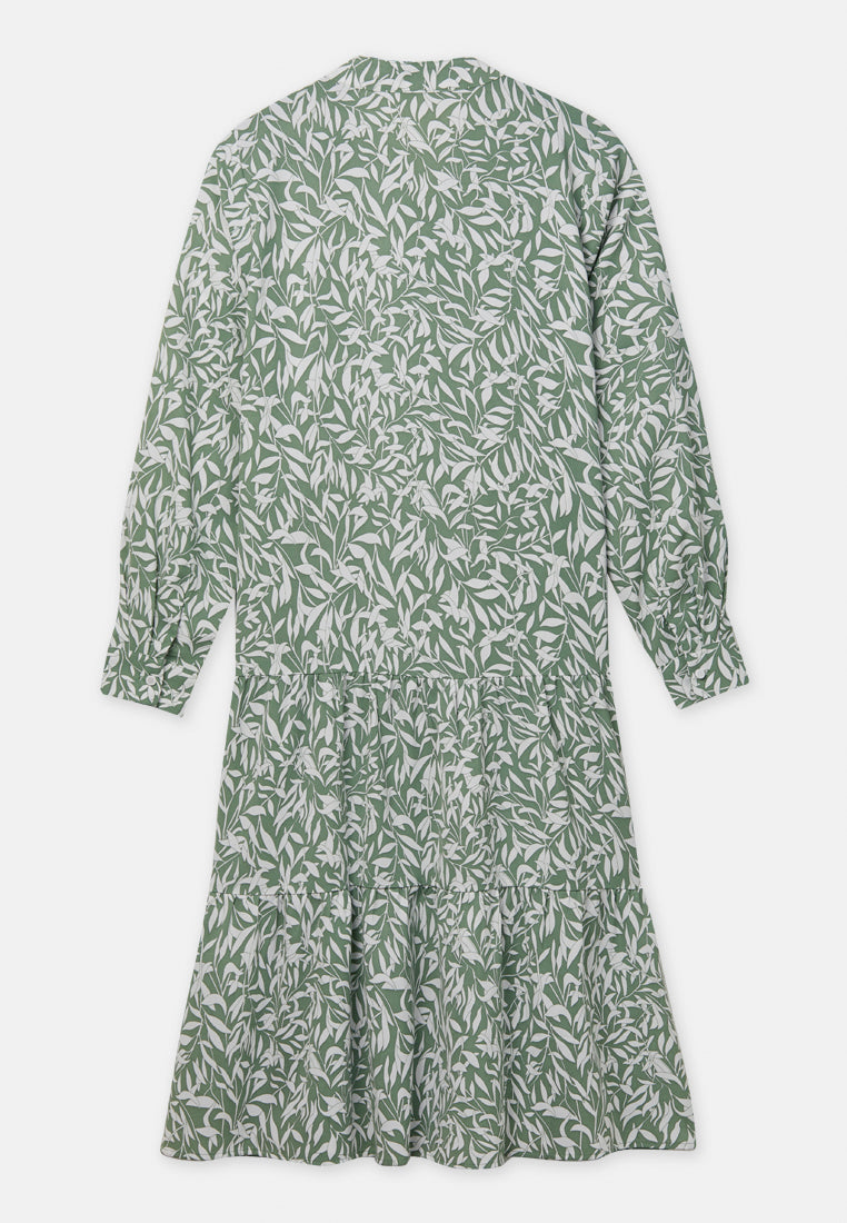 Arissa Long Sleeve Midi Tiered Dress - ARS-19202