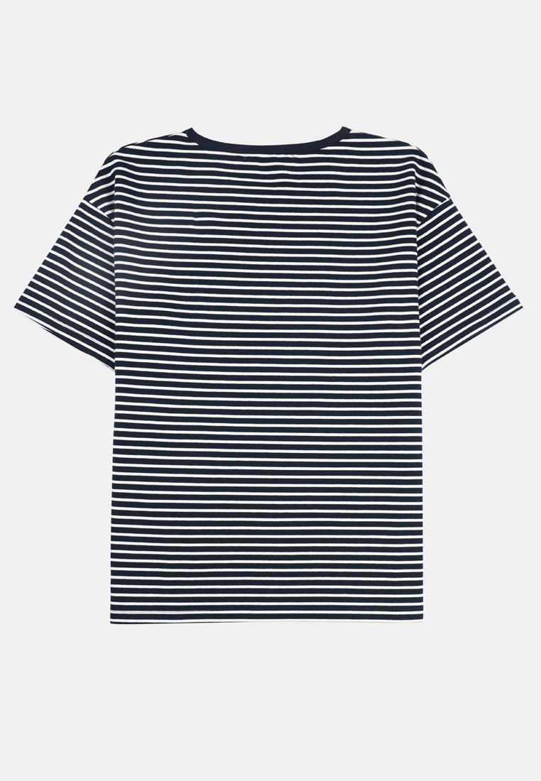 Arissa Women Regular Fit Cotton Blend Stripes Terry Short Sleeve Top MD3- ARS-9736