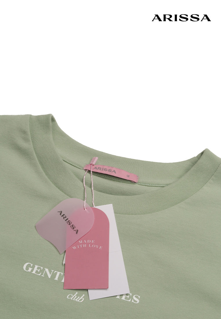 Arissa Double Jersey Short Sleeve Graphic Tee - ARS-9918