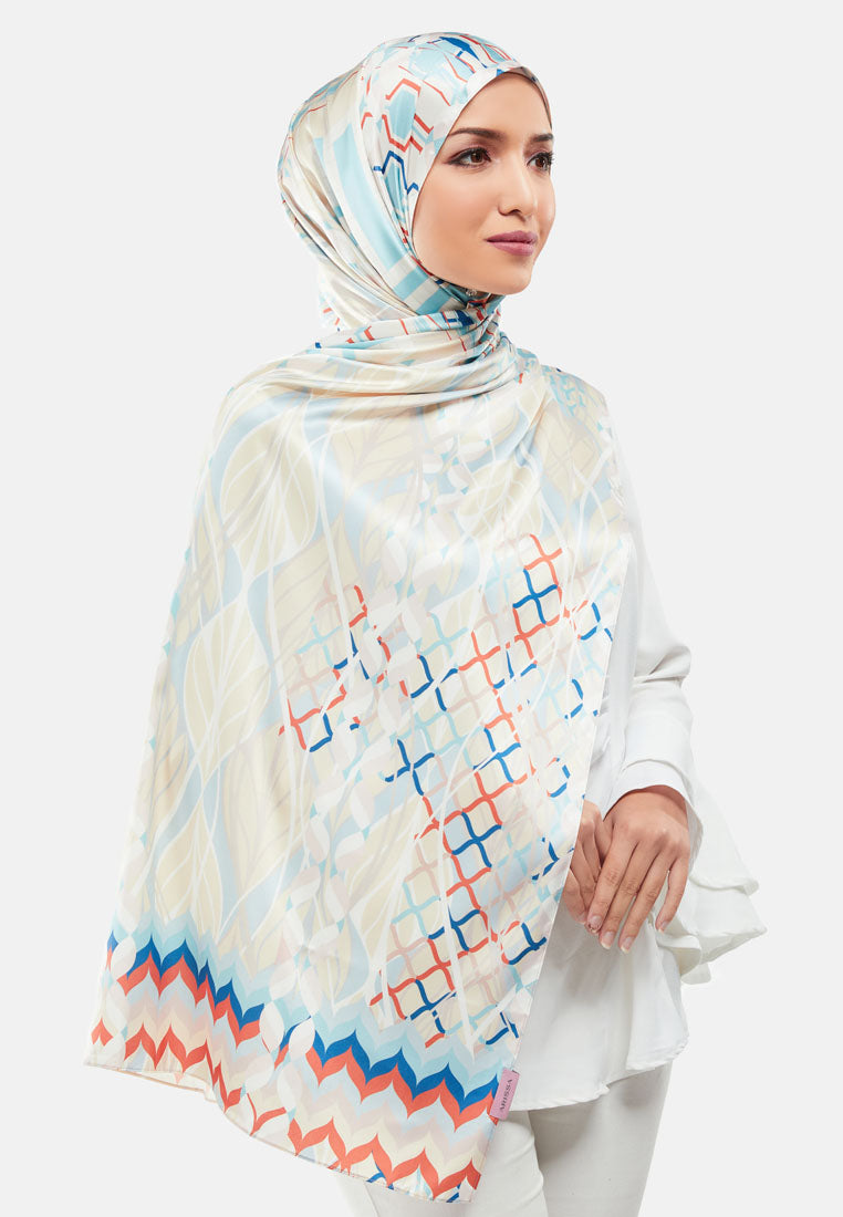 Arissa Hijab Printed Satin Silk Shawl Scraf - ARS-ST11292 (MD2)