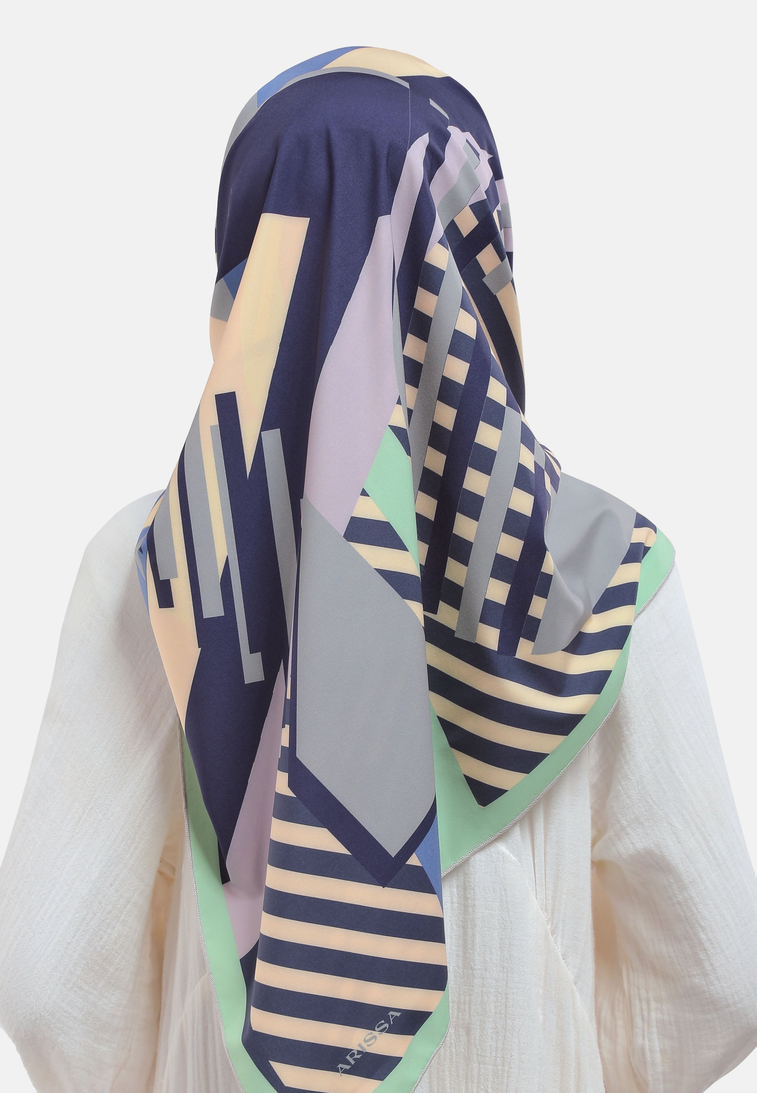 Arissa Hijab Facade Printed Square Scarf - ARS-ST1178 (MD2)