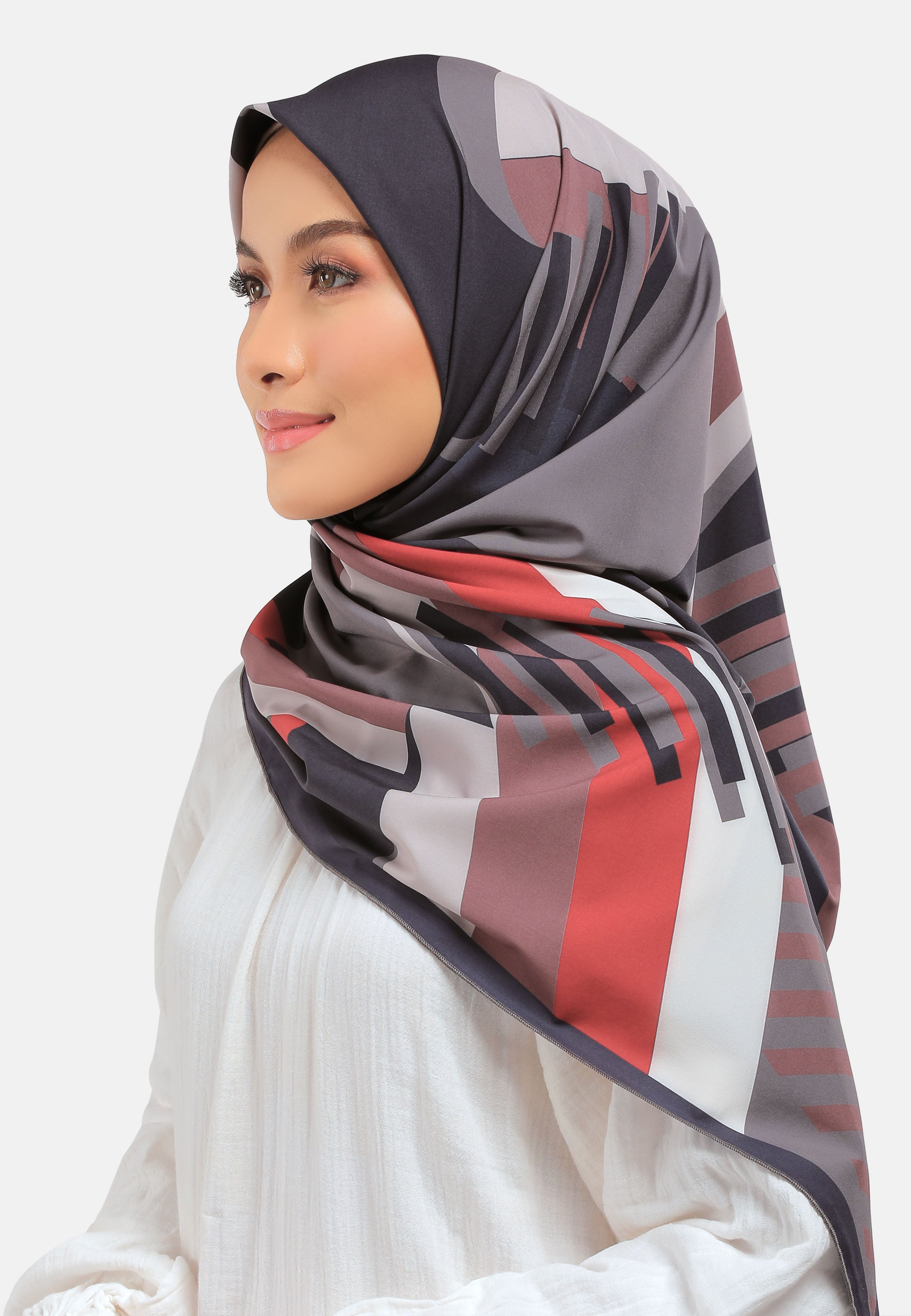 Arissa Hijab Charrette Printed Square Scarf - ARS-ST1180 (MD2)