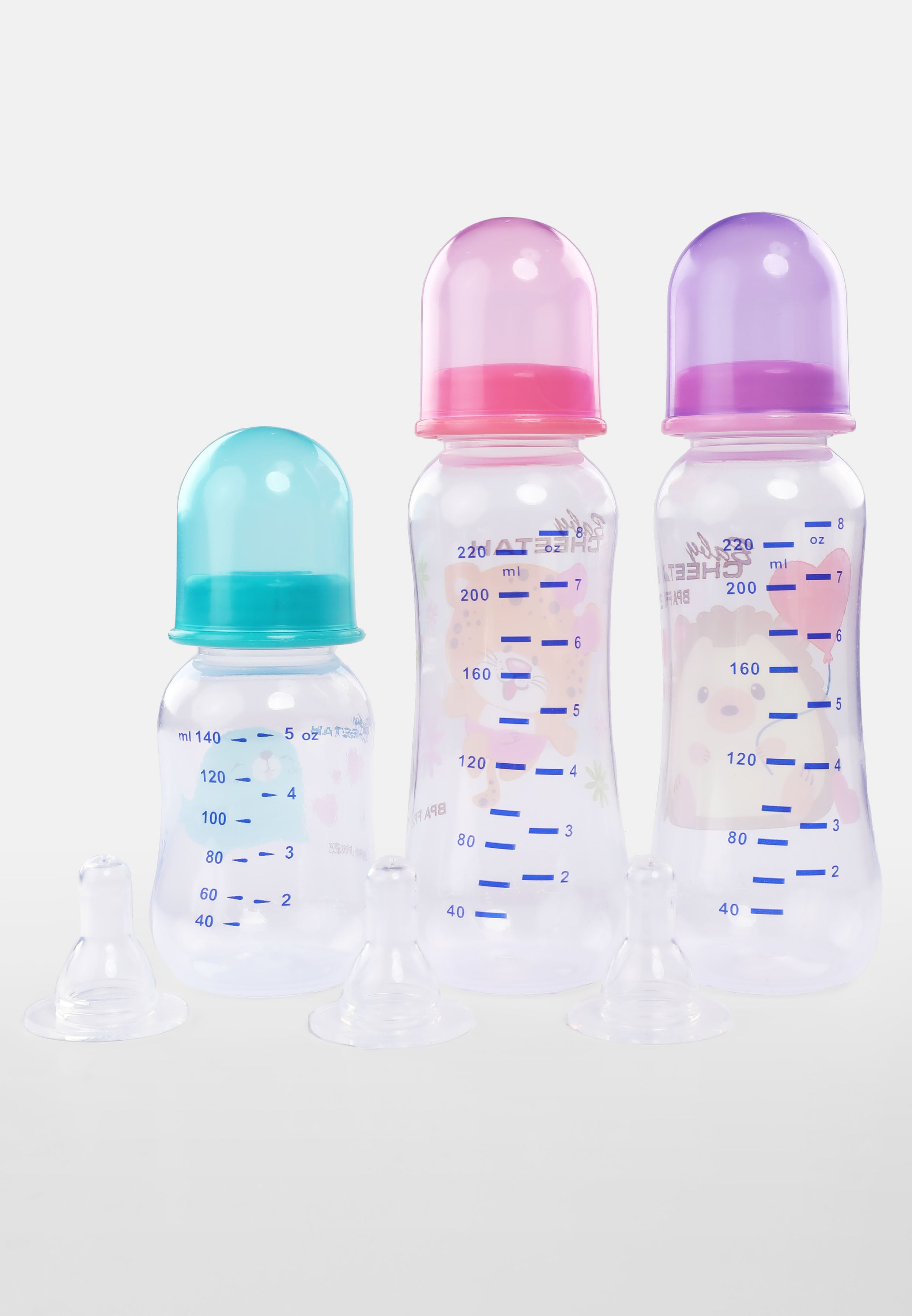 Baby Cheetah 3 in 1 Feeding Bottle (Combo 2) - CBB-FB22008