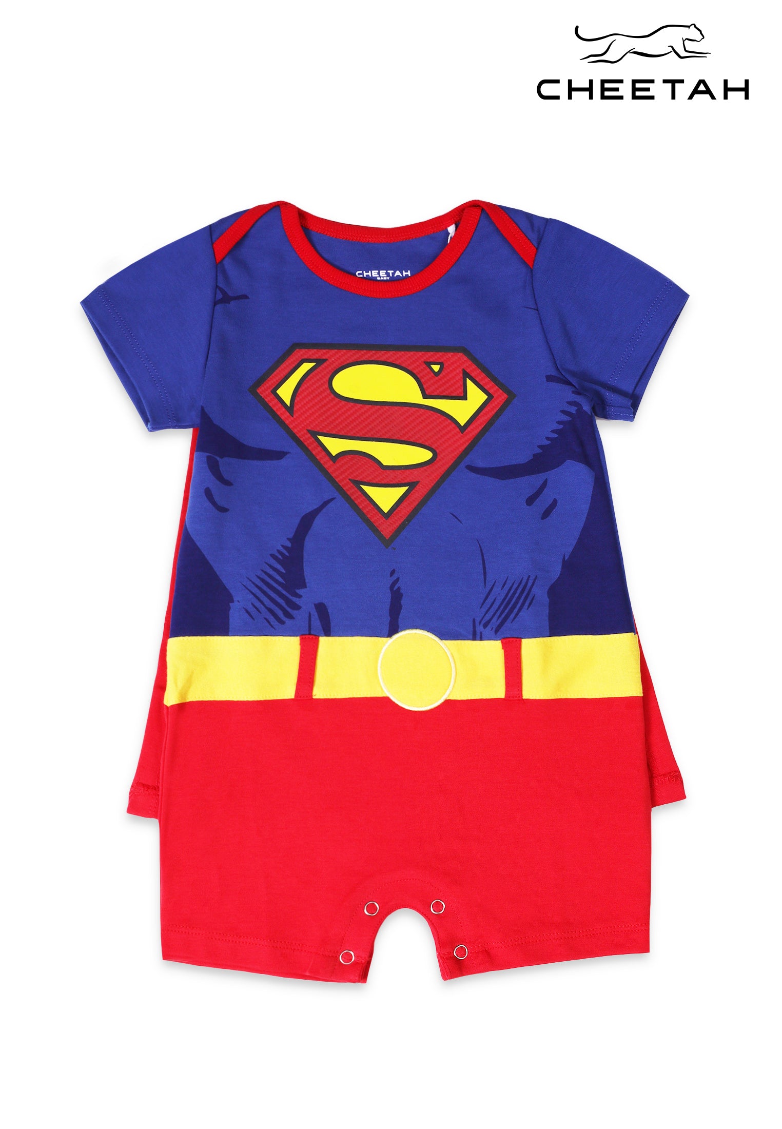 Cheetah Baby Boy DC Superman Regular Fit Cotton Blend Short Sleeve Romper - CBB-160730