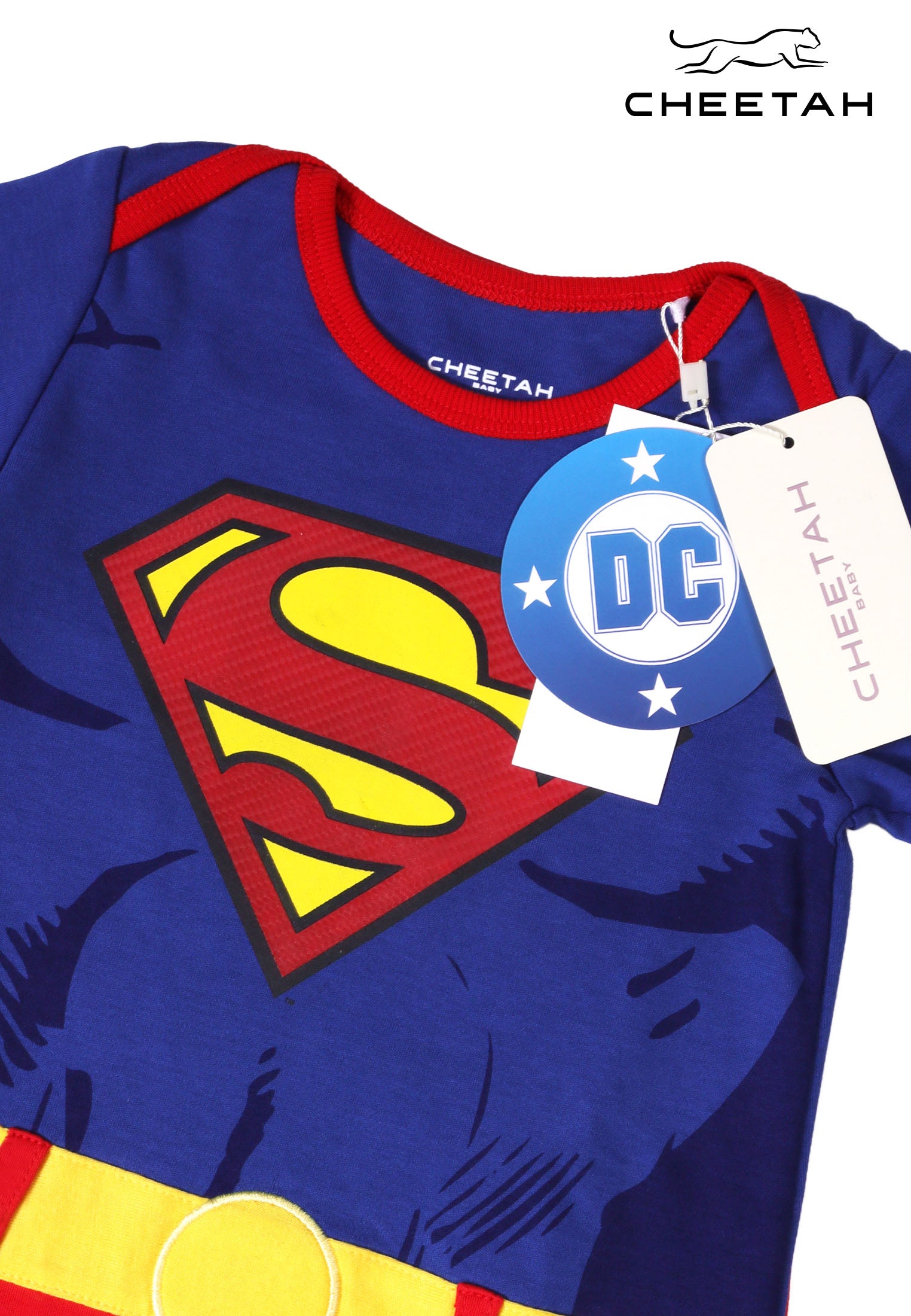 Cheetah Baby Boy DC Superman Regular Fit Cotton Blend Short Sleeve Romper - CBB-160730
