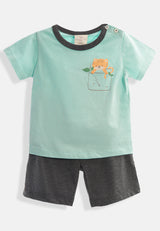 Cheetah Baby Boy Short Sleeve Suit Set - CBB-183200(F)