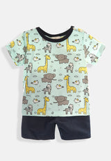 Cheetah Baby Boy Short Sleeve Suit Set - CBB-183312(F)
