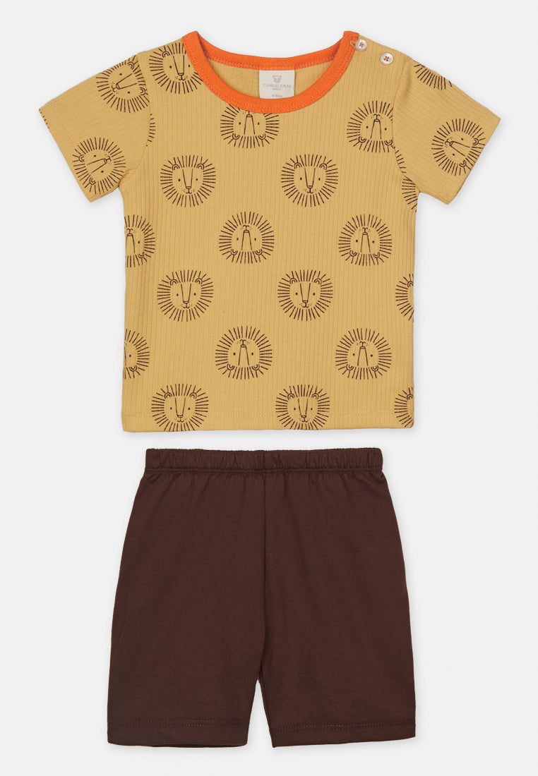 Cheetah Baby Boy Short Sleeve Suit Set - CBB-183416(F)