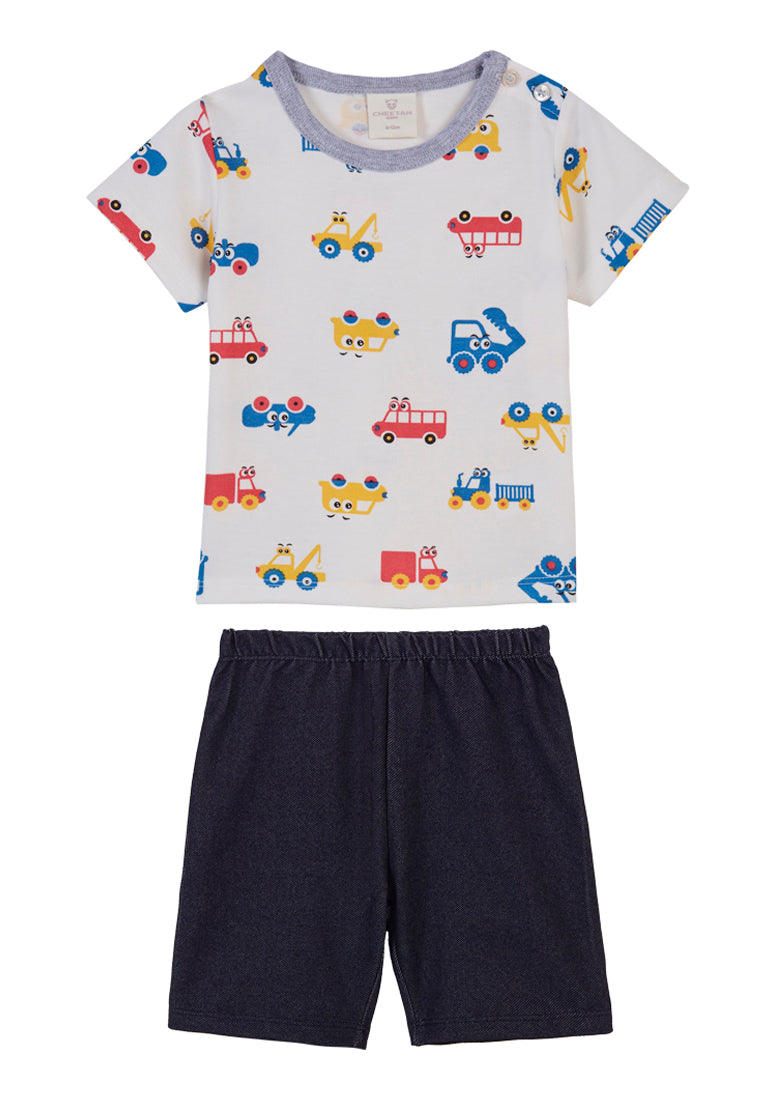 Cheetah Baby Boy Short Sleeve Suit Set - CBB-183796(F)