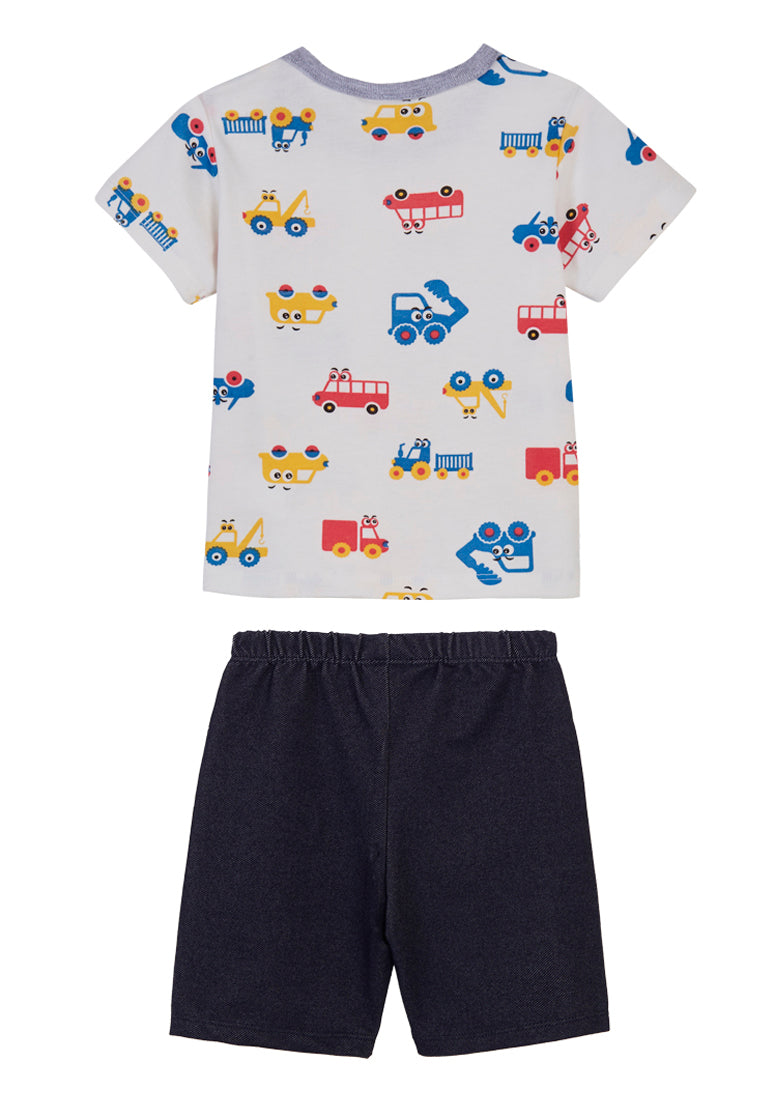 Cheetah Baby Boy Short Sleeve Suit Set - CBB-183796(F)