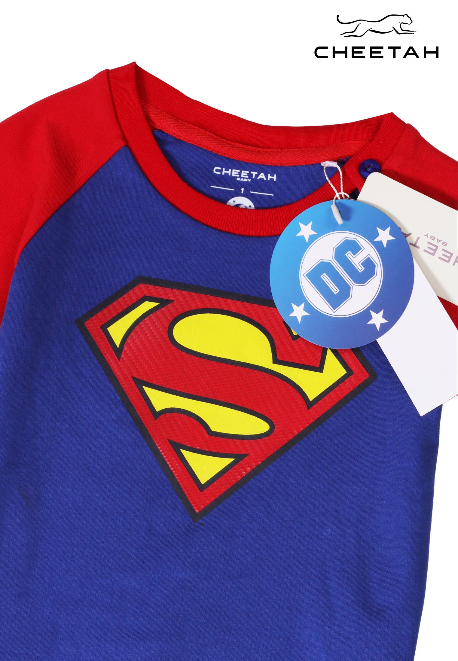 Cheetah Baby Boy DC Superman Toddler Cotton Blend Short Sleeve Suit Set - CBB-183816