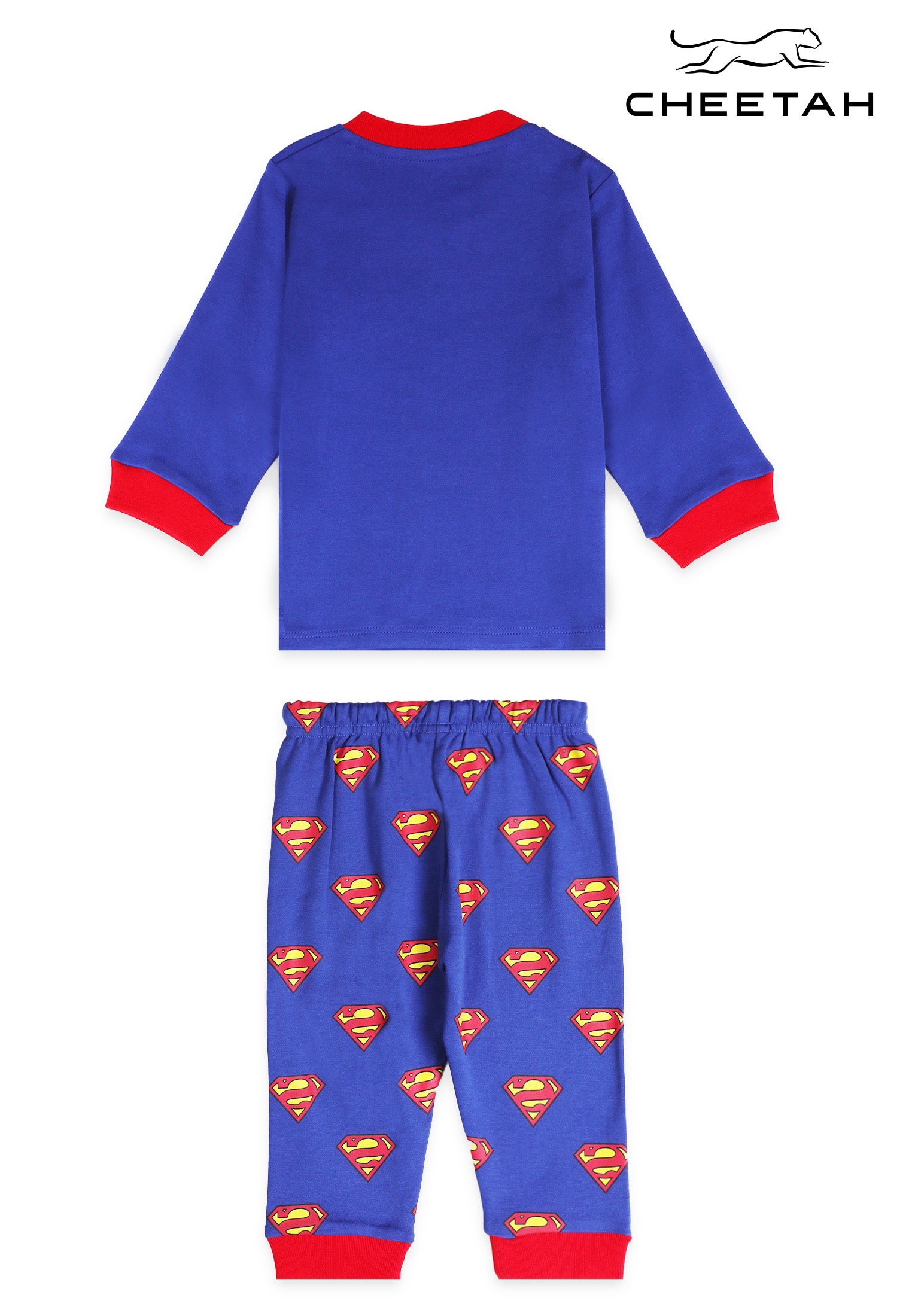 Cheetah Baby Boy DC Superman Toddler Cotton Blend Long Sleeve Suit Set Pyjamas - CBB-183820