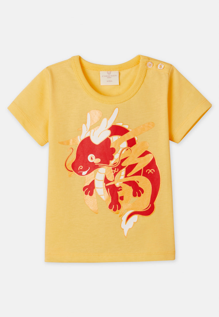 Cheetah Baby Toddler Boy Short Sleeve Roundneck T-Shirt - CBB-9562