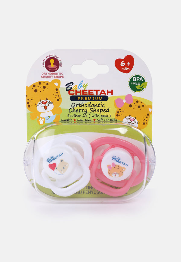 Baby Cheetah Soother with Case (2 IN 1) - Cherry Teats (6M+) - CBB-ST21082