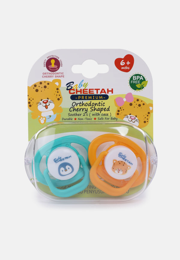 Baby Cheetah Soother with Case (2 IN 1) - Cherry Teats (6M+) - CBB-ST21108