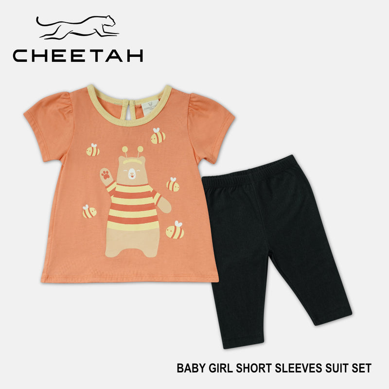 Cheetah Baby Girl Short Sleeve Suit Set - CBG-183186(F)