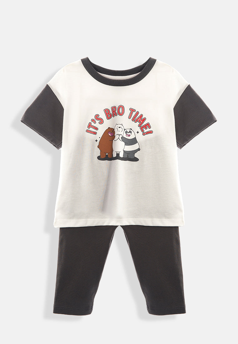 Cheetah Baby We Bare Bears Girl Short Sleeve Suit Set - CBG-183278