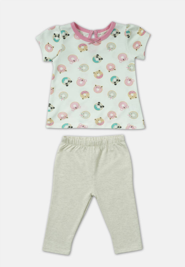 Cheetah Baby Girl Short Sleeve Suit Set - CBG-183306(F)