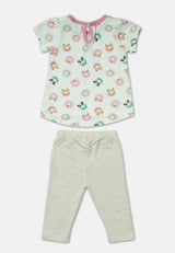 Cheetah Baby Girl Short Sleeve Suit Set - CBG-183306(F)