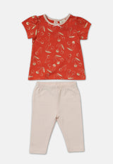 Cheetah Baby Girl Short Sleeve Suit Set - CBG-183308(F)