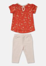 Cheetah Baby Girl Short Sleeve Suit Set - CBG-183308(F)