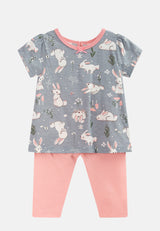 Cheetah Baby Girl Short Sleeve Suit Set - CBG-183310(F)