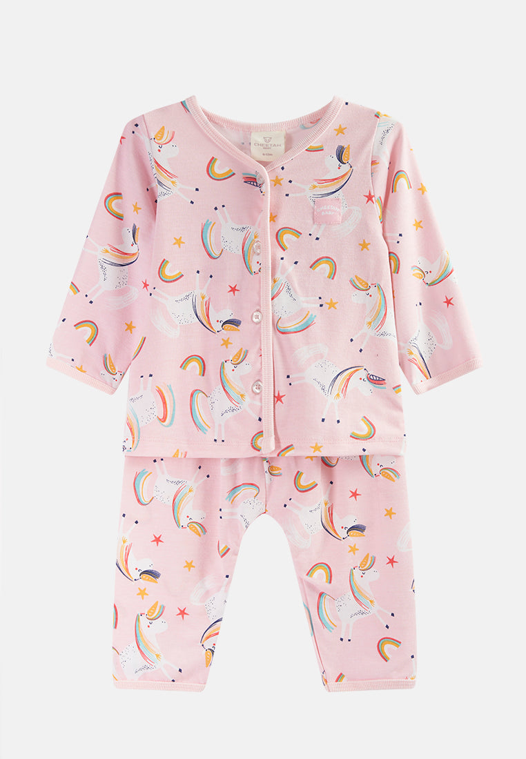 Cheetah Baby Girl Long Sleeves Suit Set - CBG-183340(F)