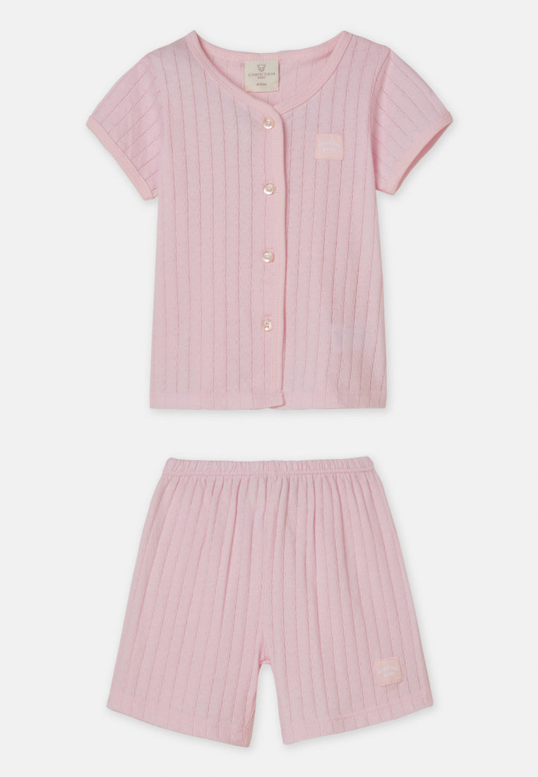 Cheetah Baby Girl Short Sleeves Suit Set - CBG-183378(F)
