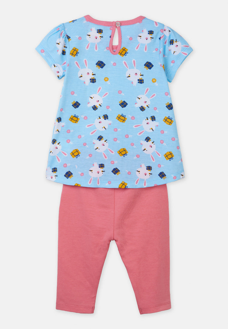 Cheetah Baby Girl Short Sleeve Suit Set - CBG-183450(F)