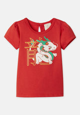 Cheetah Baby Toddler Girl Short Sleeve Roundneck T-Shirt - CBG-9570