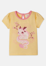 Cheetah Baby Toddler Girl Short Sleeve Roundneck T-Shirt - CBG-9576
