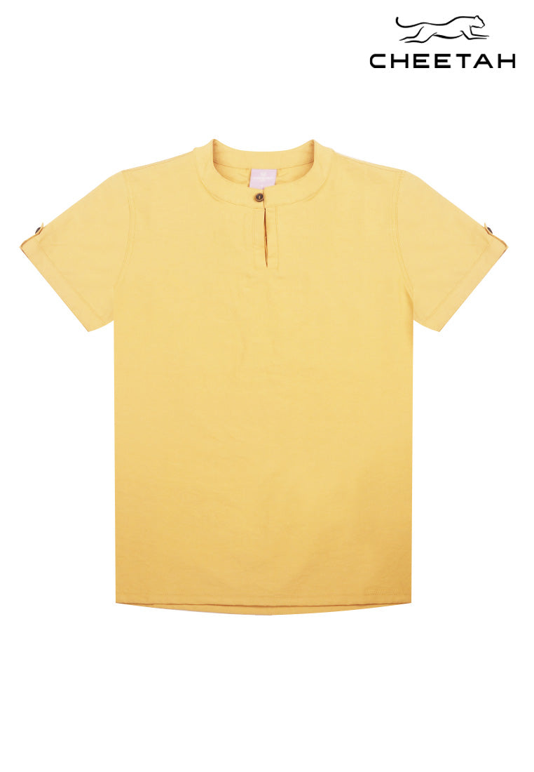 Cheetah Kids Boy Short Sleeve Collarless Shirt- CJ-130776