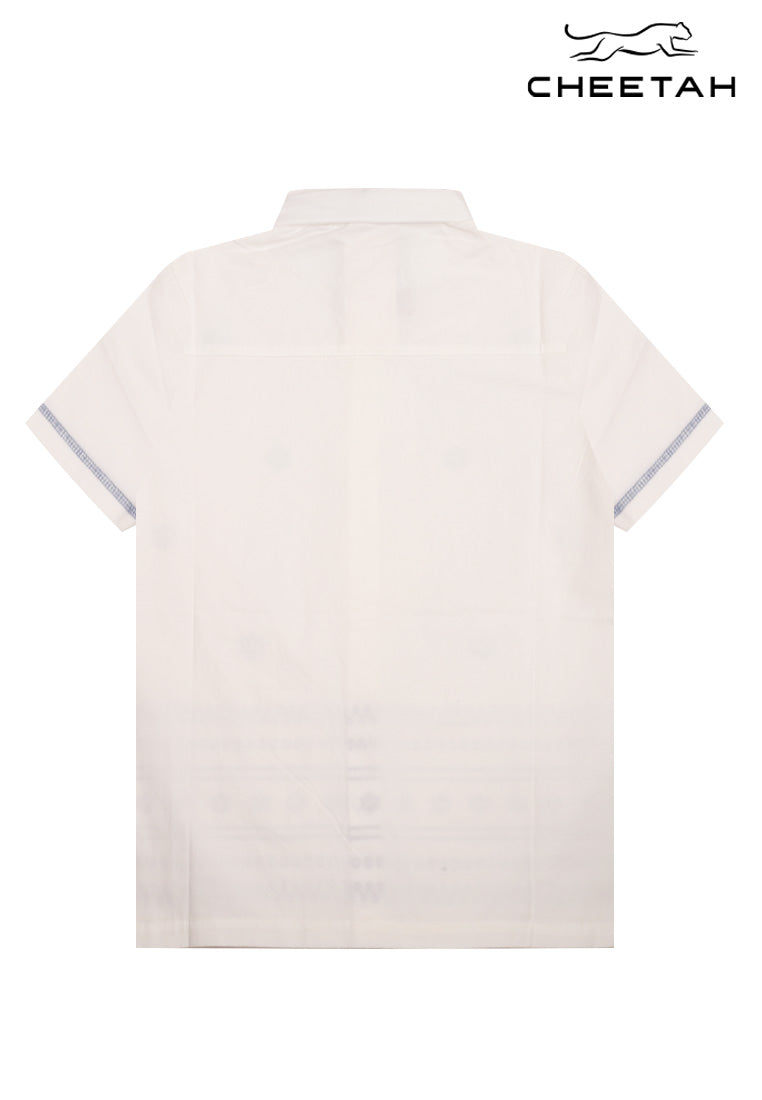 Cheetah Kids Boy Short Sleeves Collared Button Down Shirt - CJ-130780