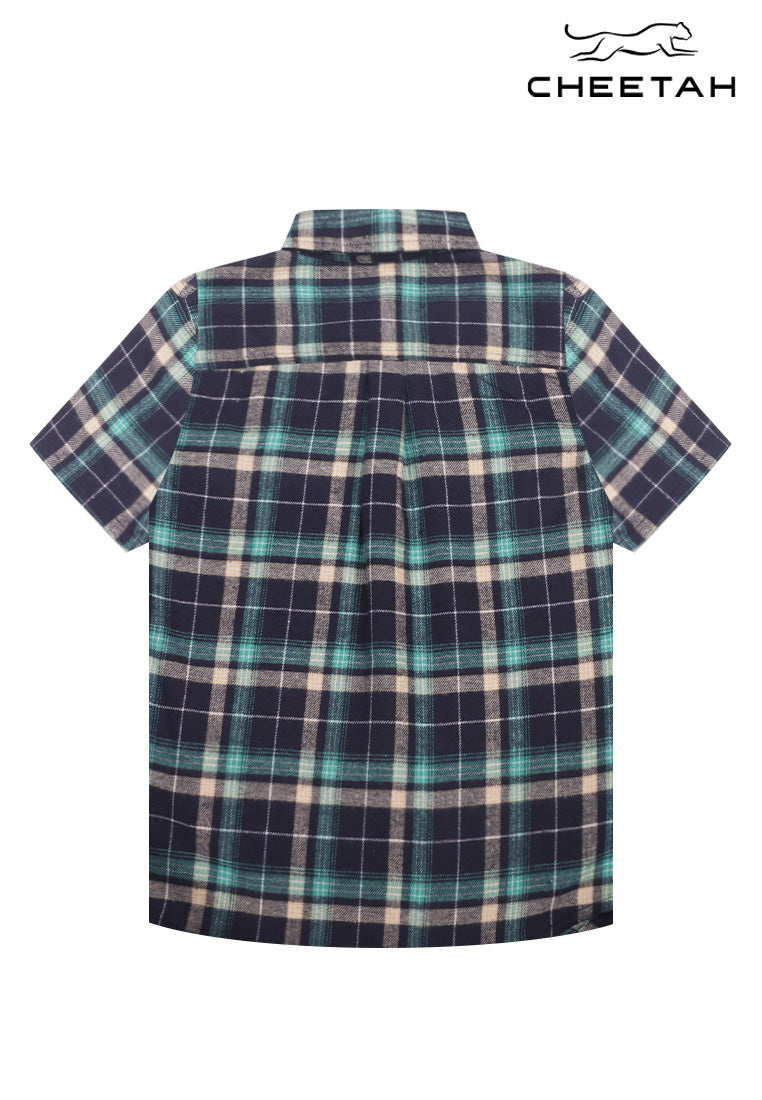 Cheetah Kids Boy Short Sleeves Collared Button Down Shirt - CJ-130788