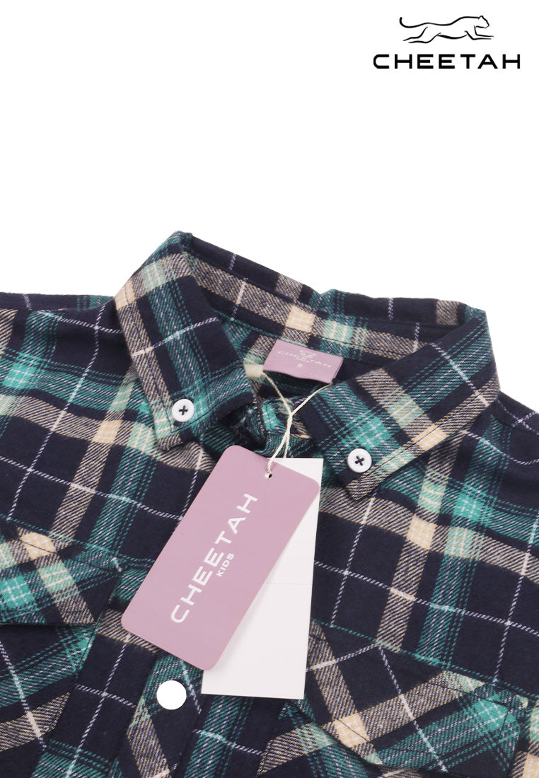 Cheetah Kids Boy Short Sleeves Collared Button Down Shirt - CJ-130788