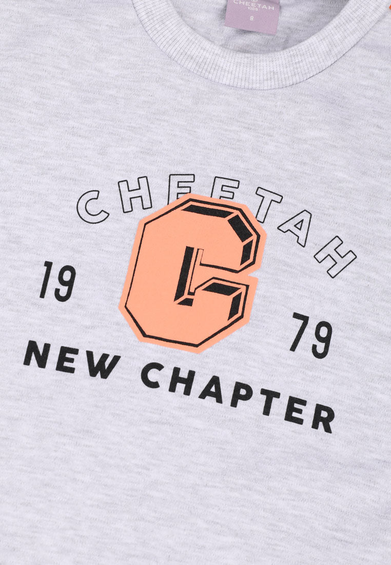 Cheetah Kids Boy Oversized Interlock Fabric 240gm Short Sleeves Roundneck T-Shirt MD2- CJ-92876