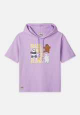 Cheetah Kids We Bare Bears Boy Oversized Fit Short Sleeve Hoodie T-Shirt - CJ-92976