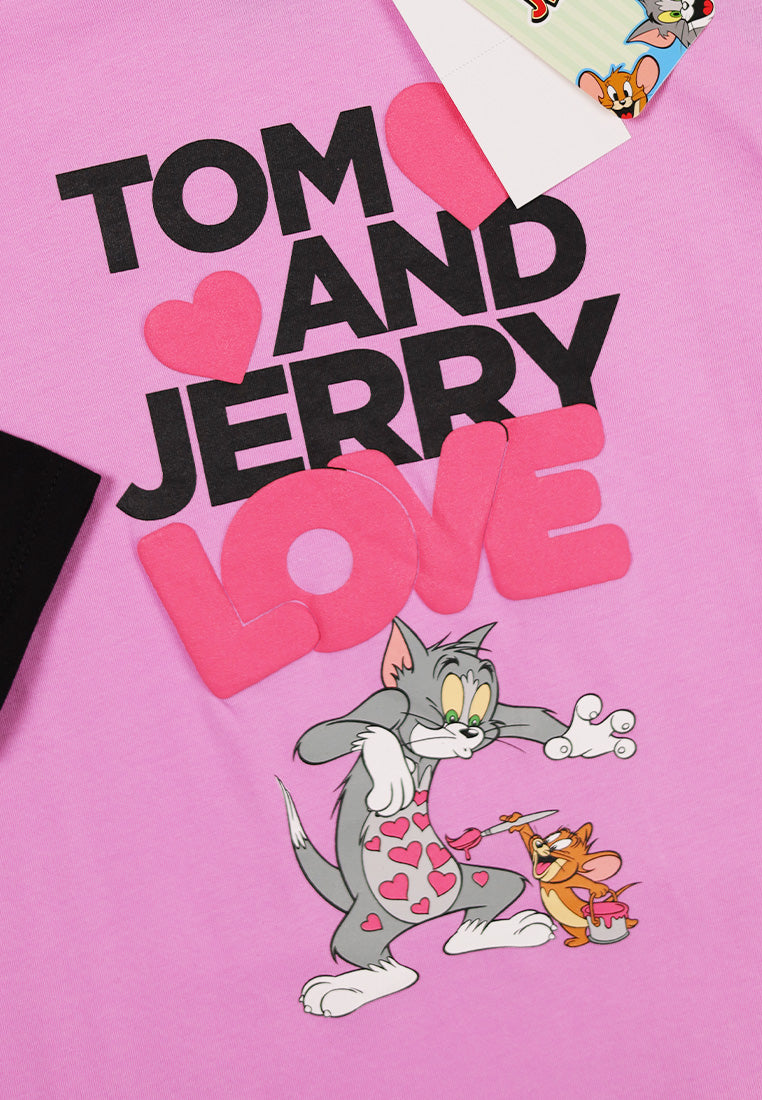 Cheetah Kids Girl Tom And Jerry Long Sleeves Roundneck T-Shirt - CJG-60128(F)