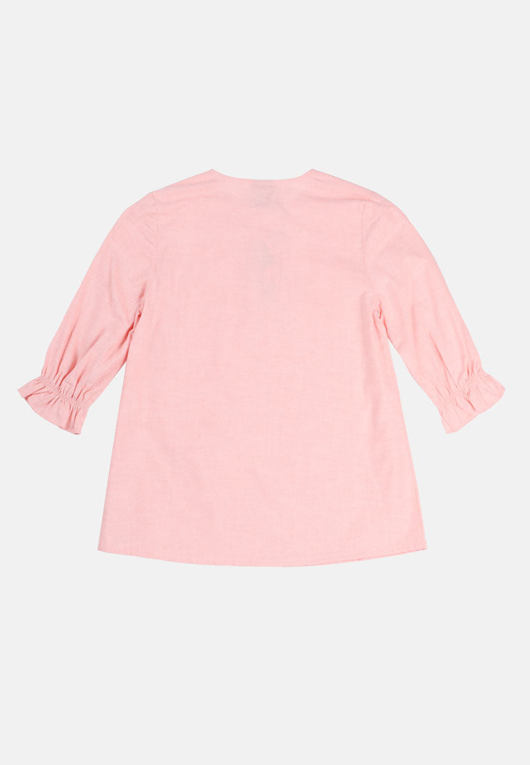 Cheetah Kids Girl 3/4 Sleeves Blouse - CJG-130692