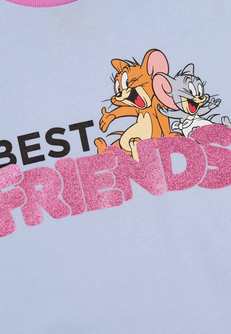 Cheetah Kids Girl Tom And Jerry Long Sleeves Roundneck T-Shirt - CJG-60130(F)